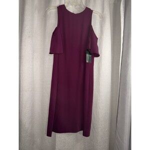 Lauren Ralph Lauren Plus Purple Berry Cold Shoulder Dress Size 2